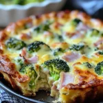 Clafoutis salé brocoli jambon de poulet