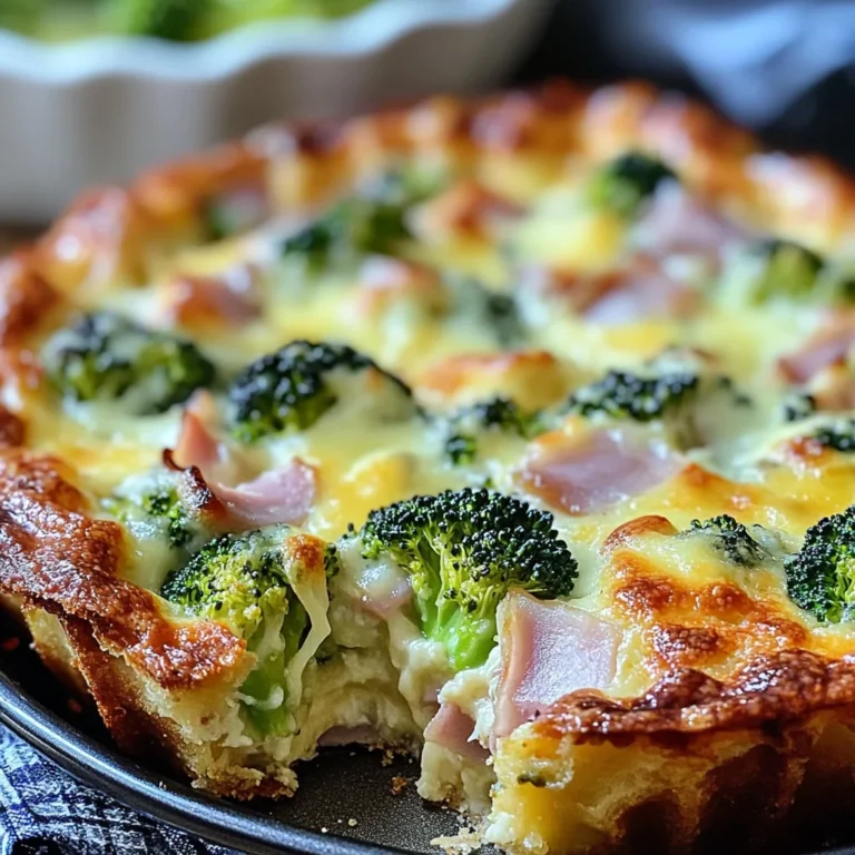 Clafoutis salé brocoli jambon de poulet