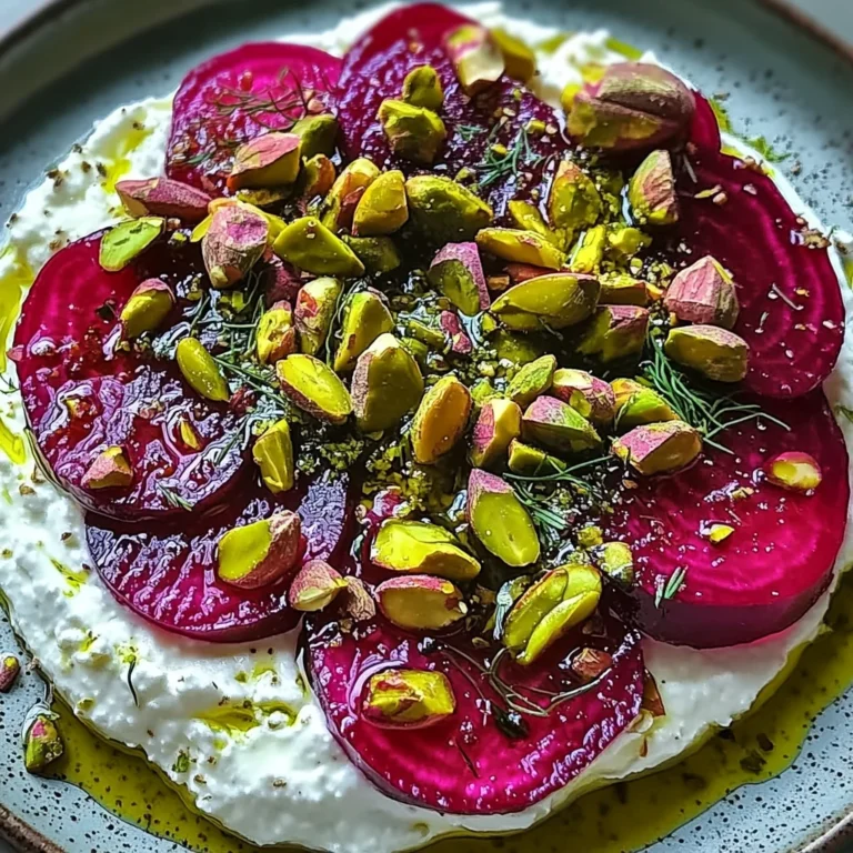 Feta battue, betteraves, pistaches