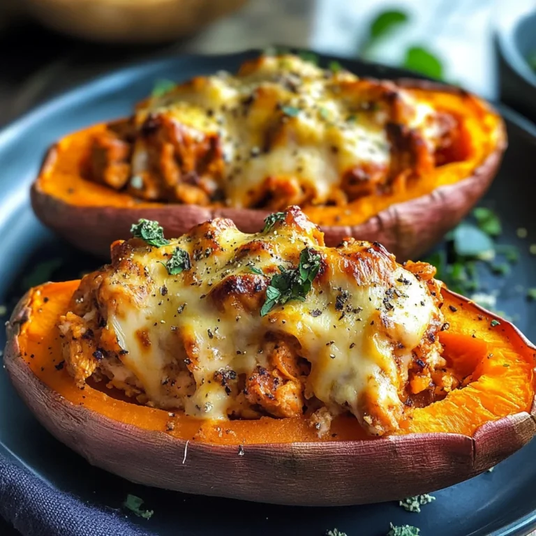 Patate douce farcie au poulet