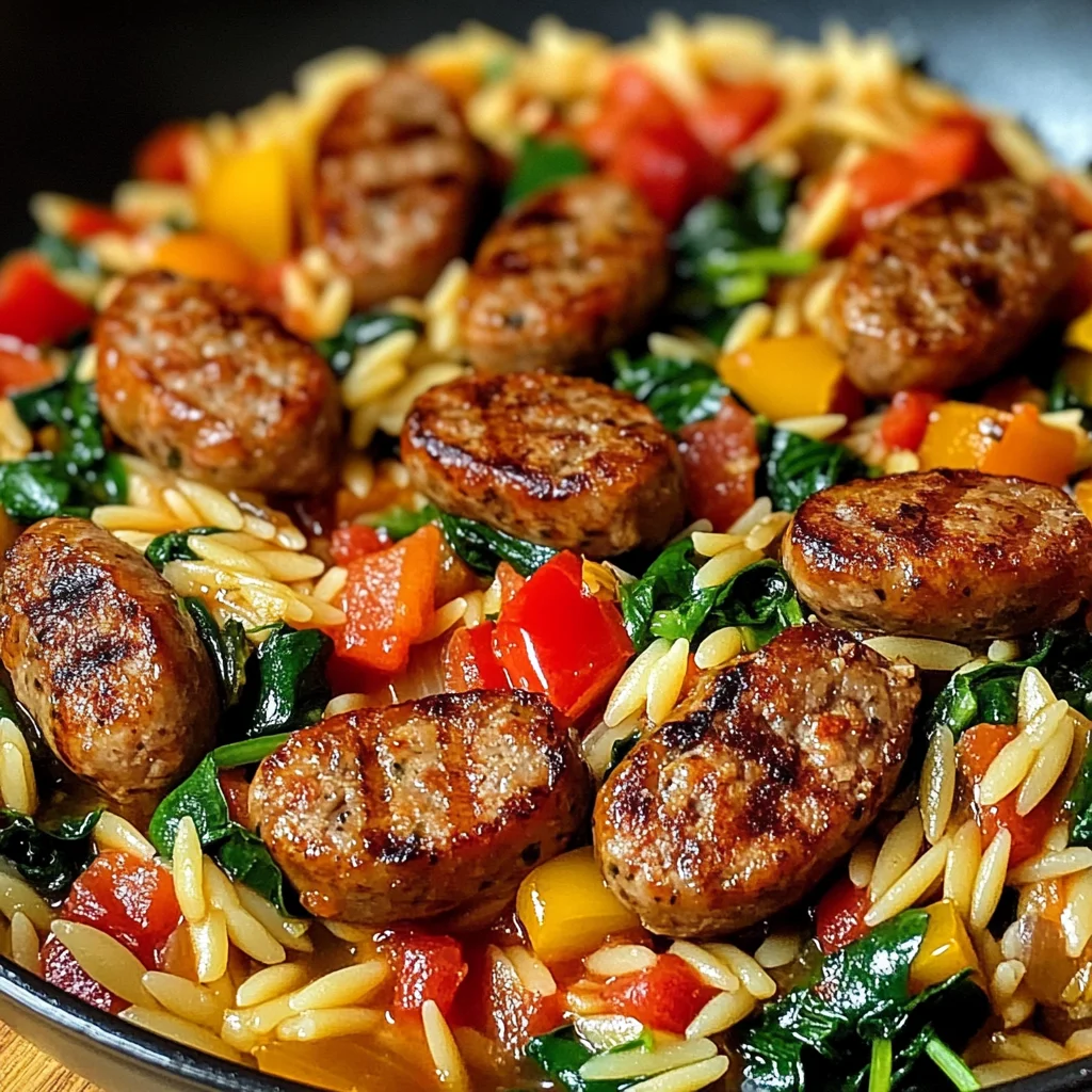 Poêlée Saucisse et Orzo