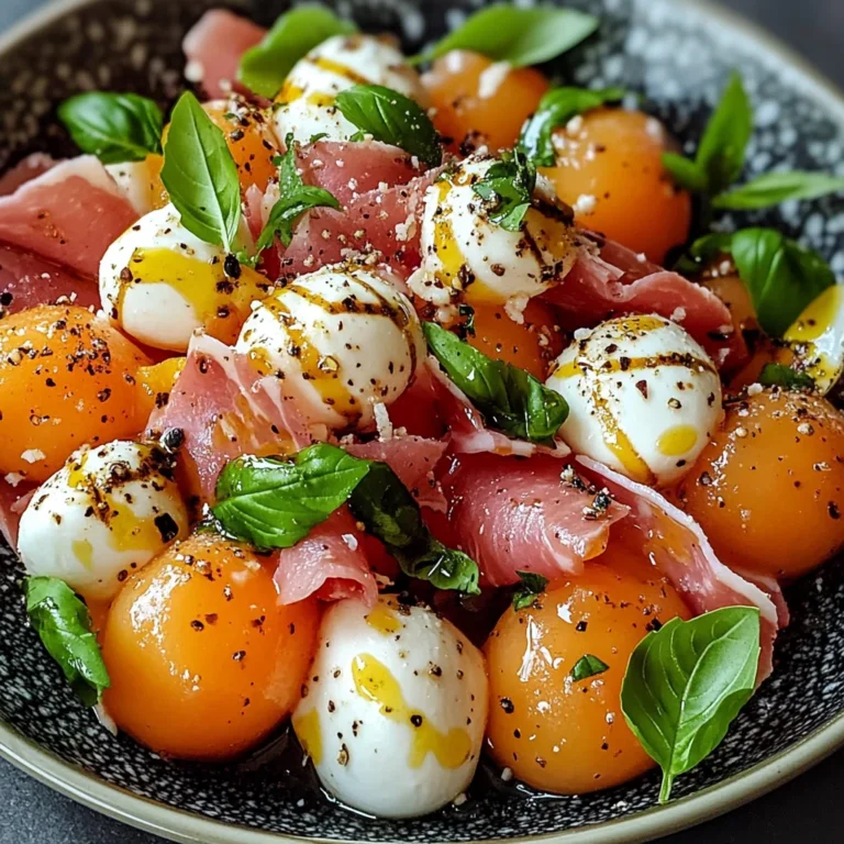 Salade melon jambon de poulet mozzarella