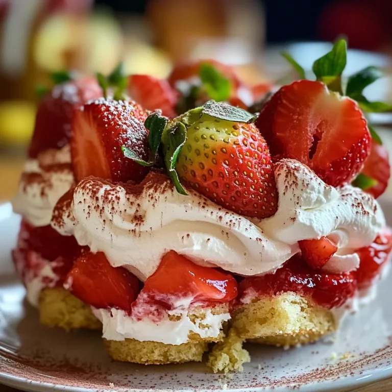 Dessert italien aux fraises fraîches