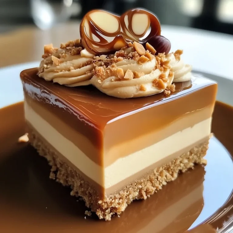 Entremets caramel et mousse noisette