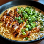 Ramen épicé au poulet sauce crémeuse